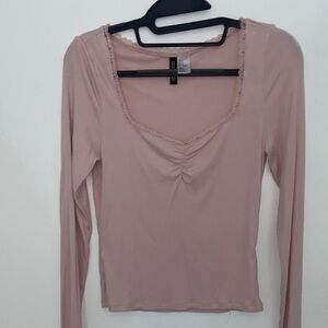 H&M Women's Blush Long Sleeve Blouse
